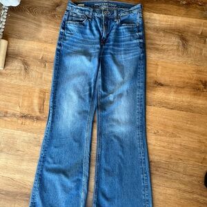 American Eagle women’s low-rise baggy flare jeans